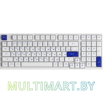 Клавиатура Akko 3098B White & Blue (Akko CS Jelly Pink)